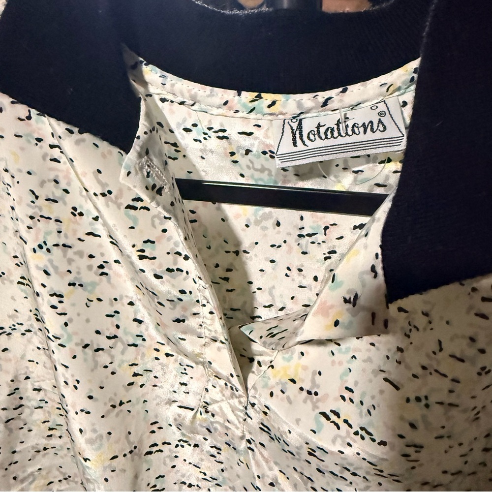 Notations Black and White Patterned Blouse - image 2